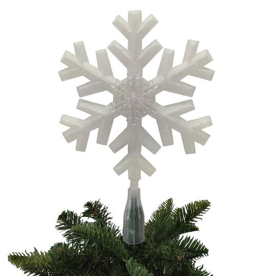 12" White Lighted Snowflake Tree Topper by Ashland®